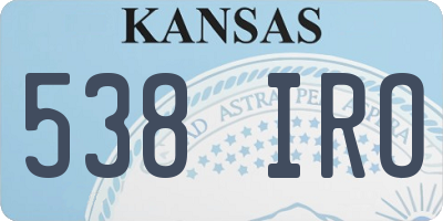 KS license plate 538IRO