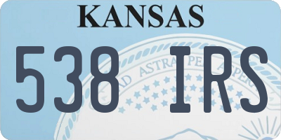 KS license plate 538IRS
