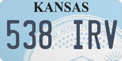 KS license plate 538IRV