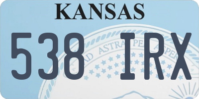 KS license plate 538IRX