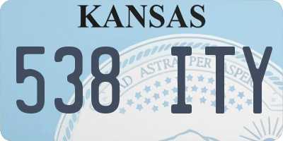 KS license plate 538ITY