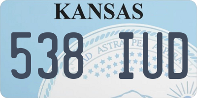 KS license plate 538IUD