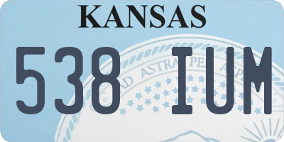 KS license plate 538IUM