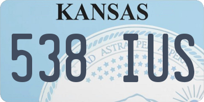 KS license plate 538IUS
