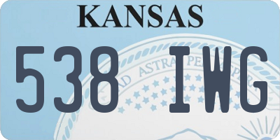 KS license plate 538IWG