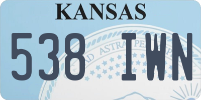 KS license plate 538IWN