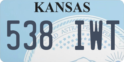 KS license plate 538IWT