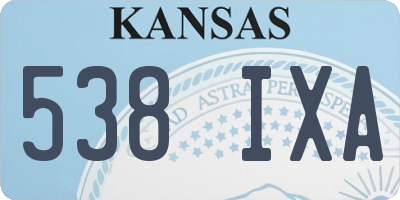 KS license plate 538IXA
