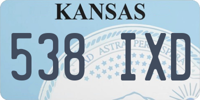 KS license plate 538IXD