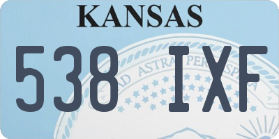 KS license plate 538IXF