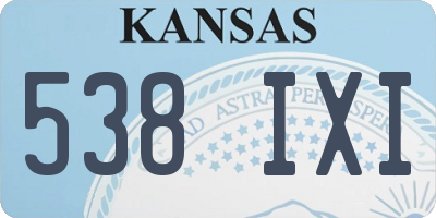 KS license plate 538IXI