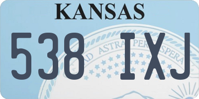KS license plate 538IXJ