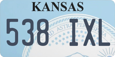 KS license plate 538IXL