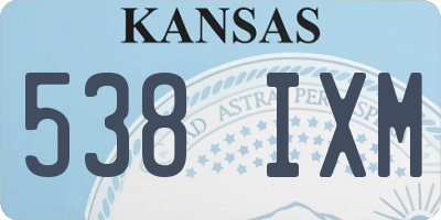 KS license plate 538IXM