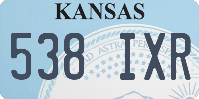 KS license plate 538IXR