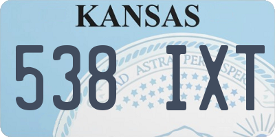 KS license plate 538IXT