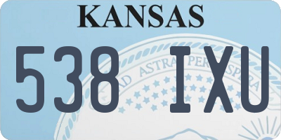 KS license plate 538IXU