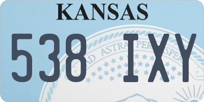 KS license plate 538IXY