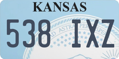 KS license plate 538IXZ