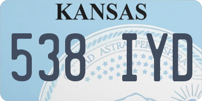 KS license plate 538IYD