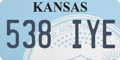 KS license plate 538IYE