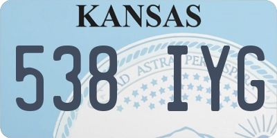 KS license plate 538IYG