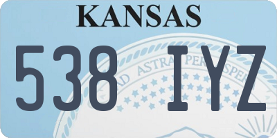 KS license plate 538IYZ