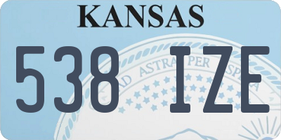 KS license plate 538IZE