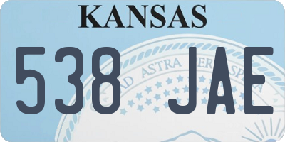 KS license plate 538JAE