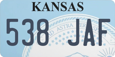 KS license plate 538JAF