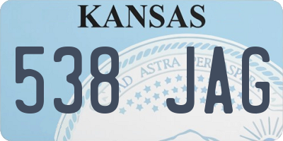 KS license plate 538JAG