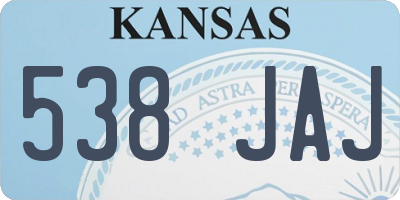 KS license plate 538JAJ