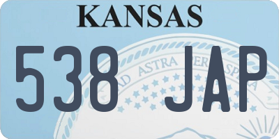KS license plate 538JAP