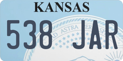 KS license plate 538JAR