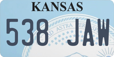 KS license plate 538JAW