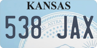 KS license plate 538JAX