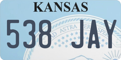 KS license plate 538JAY