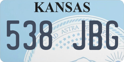 KS license plate 538JBG
