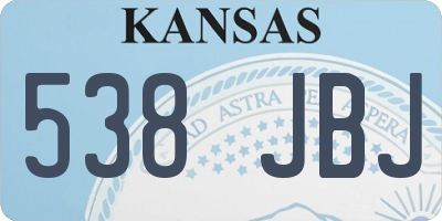 KS license plate 538JBJ