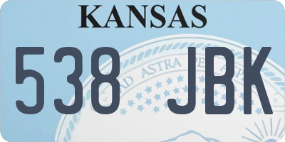 KS license plate 538JBK