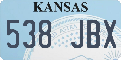KS license plate 538JBX