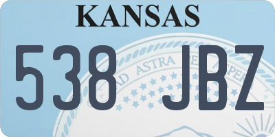 KS license plate 538JBZ