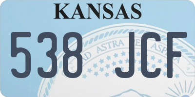 KS license plate 538JCF