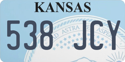 KS license plate 538JCY