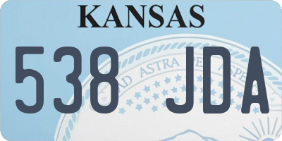 KS license plate 538JDA