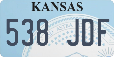 KS license plate 538JDF