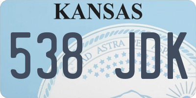 KS license plate 538JDK