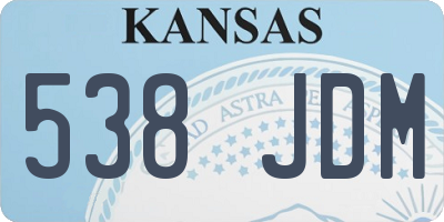 KS license plate 538JDM