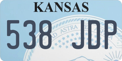 KS license plate 538JDP