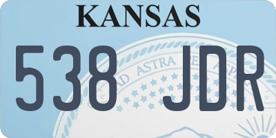 KS license plate 538JDR